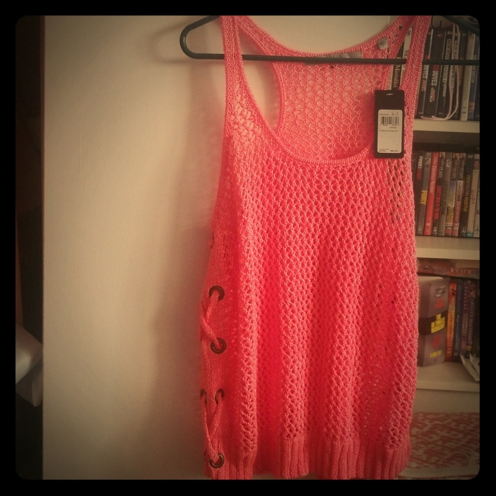 NEVER WORN Guess Mesh Stitch Relaxed Tank